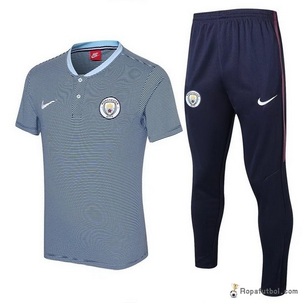 Polo Manchester City Conjunto Completo 2017/18 Gris Claro